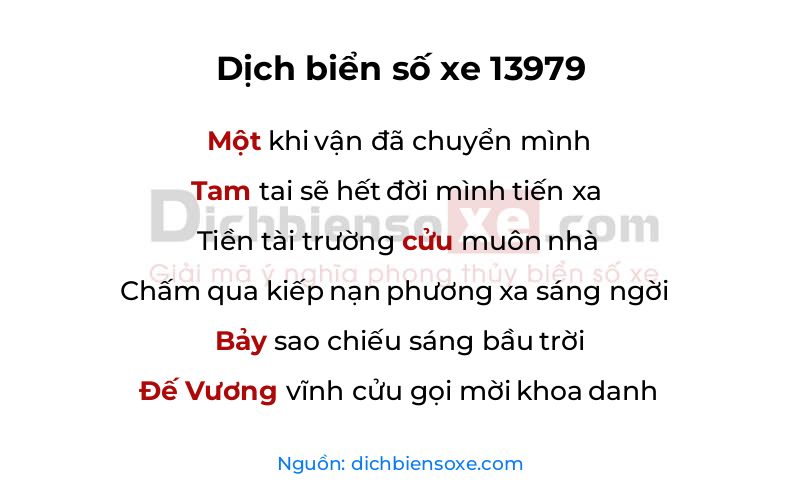 Dịch thơ biển số 13979