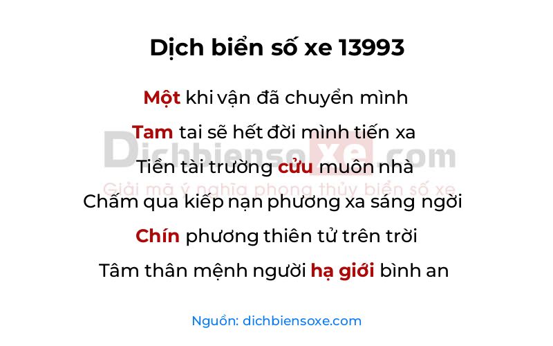 Dịch thơ biển số 13993