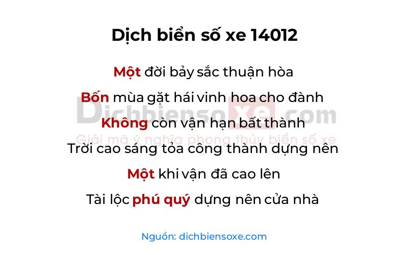 Dịch thơ biển số 14012
