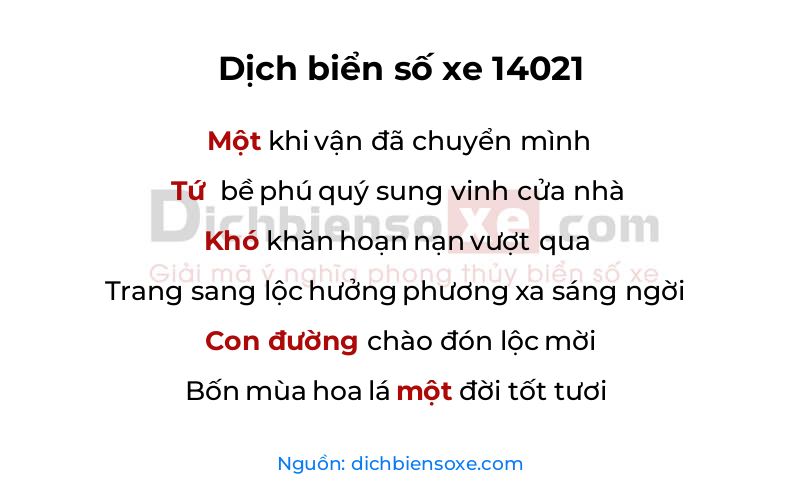 Dịch thơ biển số 14021