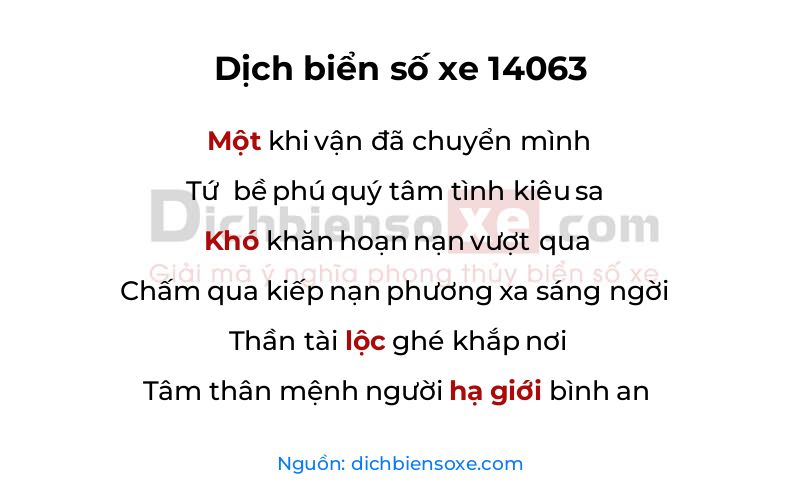 Dịch thơ biển số 14063
