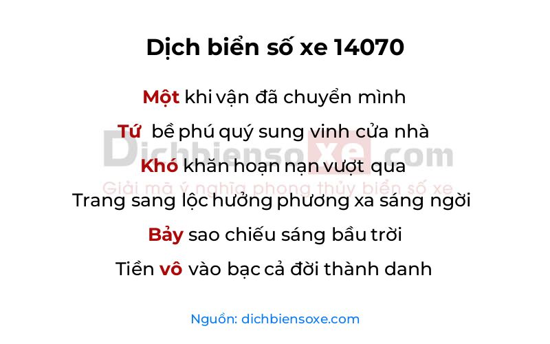 Dịch thơ biển số 14070