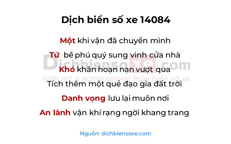 Dịch thơ biển số 14084