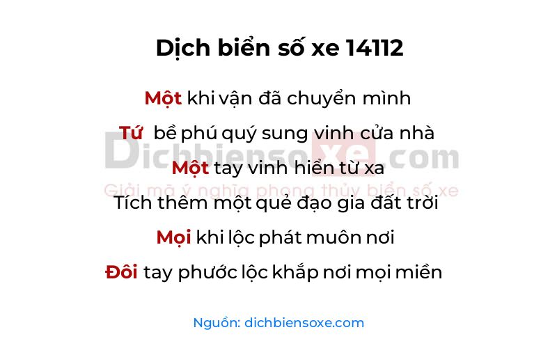 Dịch thơ biển số 14112