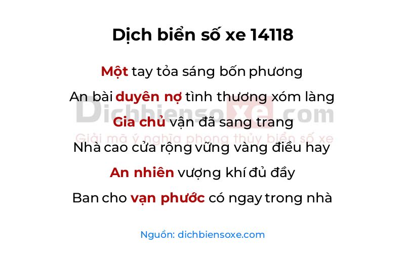 Dịch thơ biển số 14118