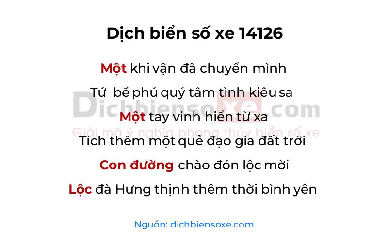 Dịch thơ biển số 14126