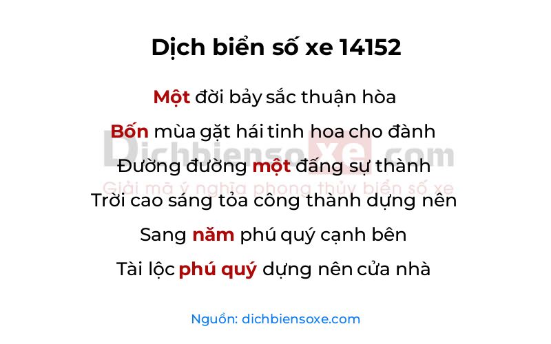 Dịch thơ biển số 14152