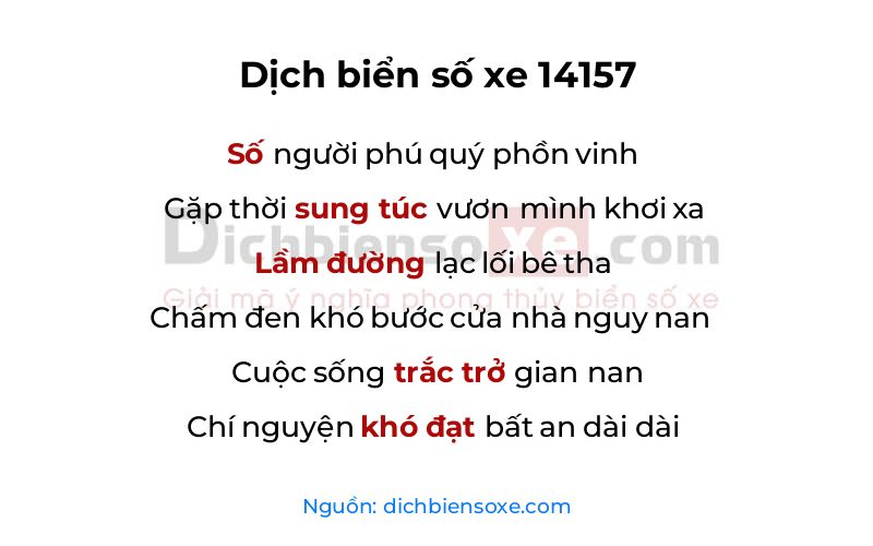 Dịch thơ biển số 14157