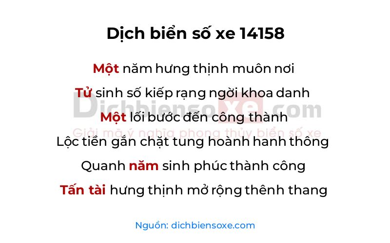 Dịch thơ biển số 14158