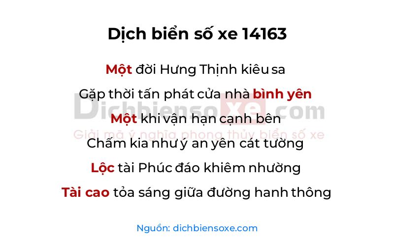 Dịch thơ biển số 14163