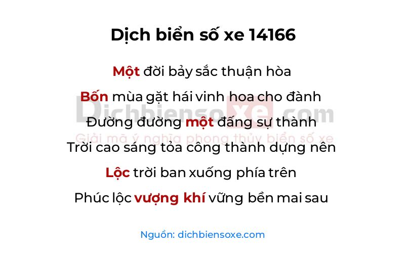 Dịch thơ biển số 14166