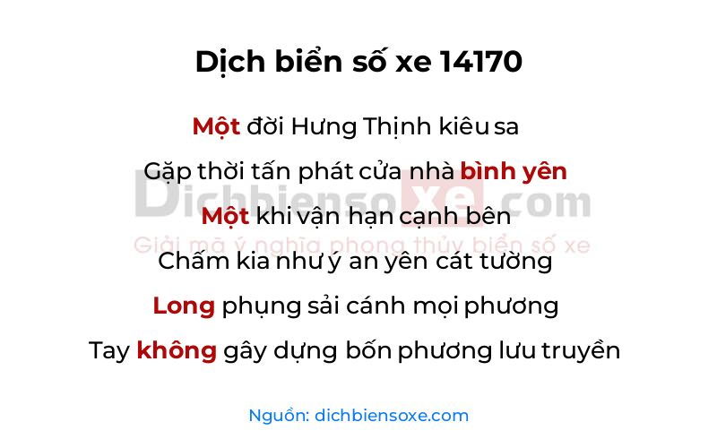 Dịch thơ biển số 14170