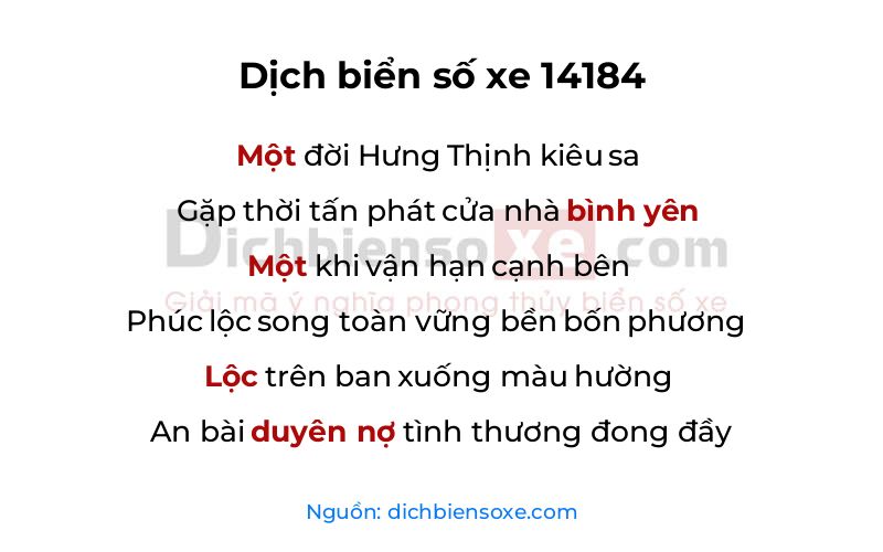 Dịch thơ biển số 14184