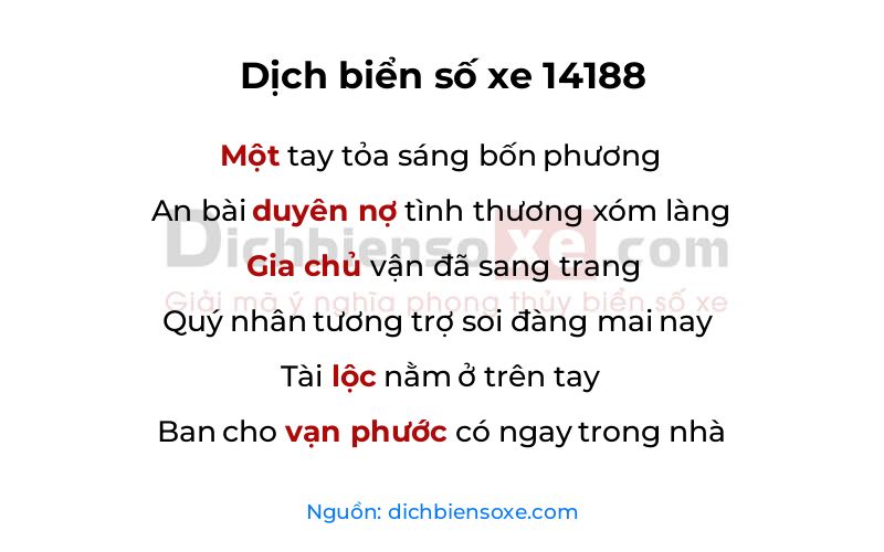 Dịch thơ biển số 14188