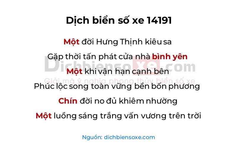 Dịch thơ biển số 14191