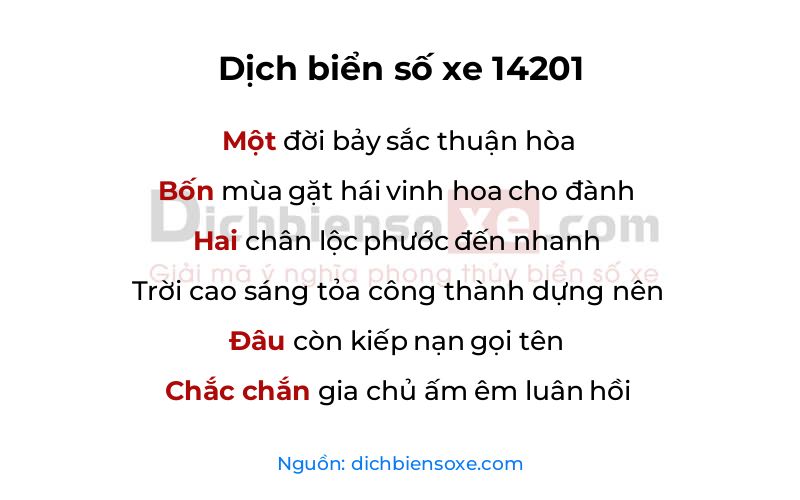 Dịch thơ biển số 14201