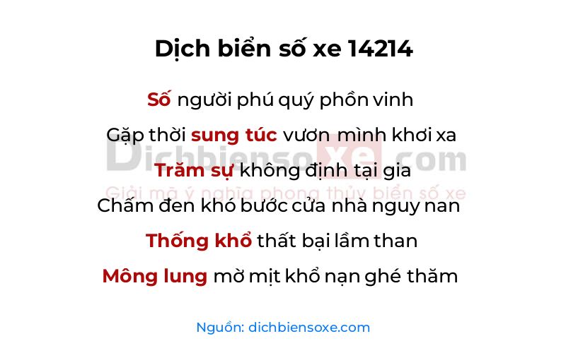 Dịch thơ biển số 14214