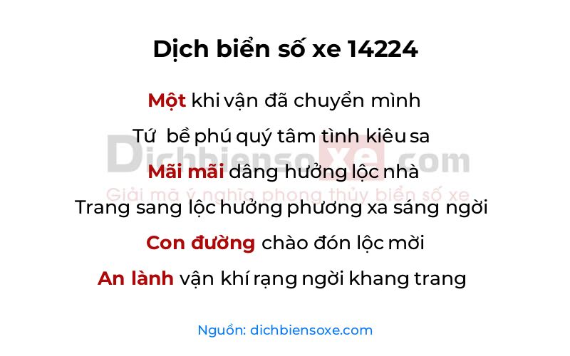 Dịch thơ biển số 14224