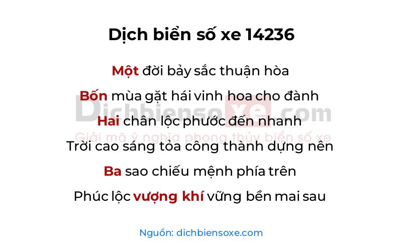 Dịch thơ biển số 14236