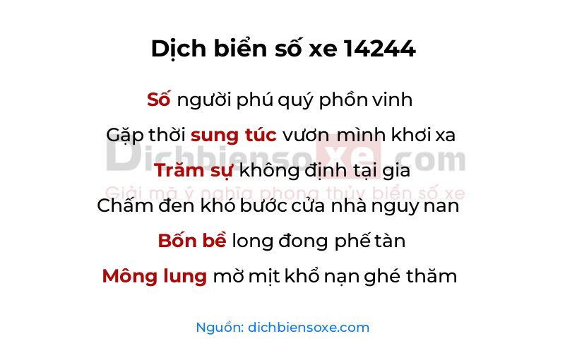 Dịch thơ biển số 14244