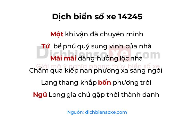 Dịch thơ biển số 14245