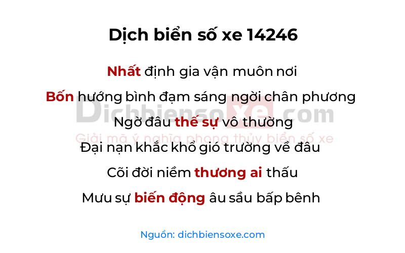 Dịch thơ biển số 14246