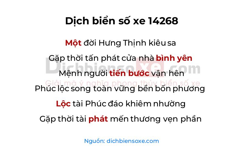Dịch thơ biển số 14268