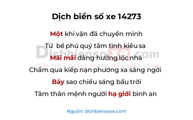 Dịch thơ biển số 14273