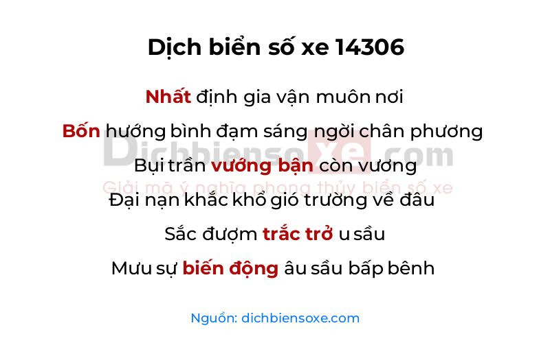 Dịch thơ biển số 14306
