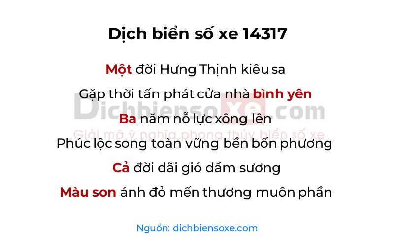 Dịch thơ biển số 14317