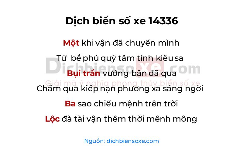 Dịch thơ biển số 14336