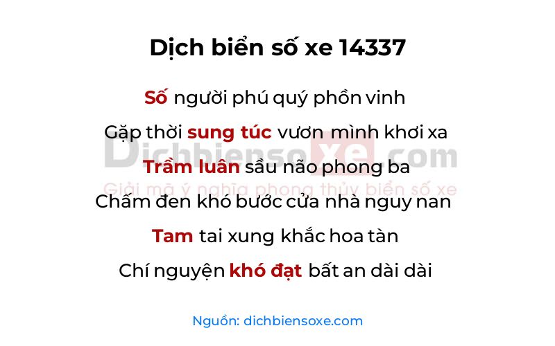 Dịch thơ biển số 14337
