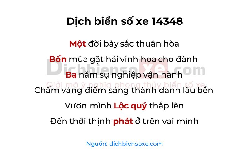 Dịch thơ biển số 14348