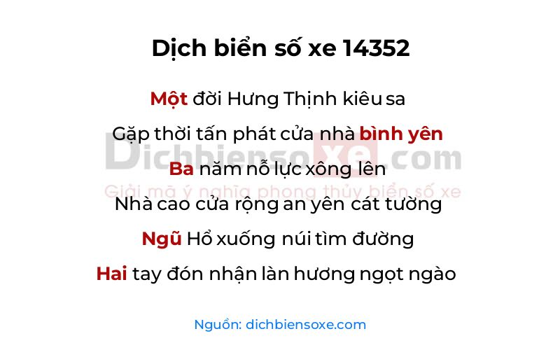 Dịch thơ biển số 14352