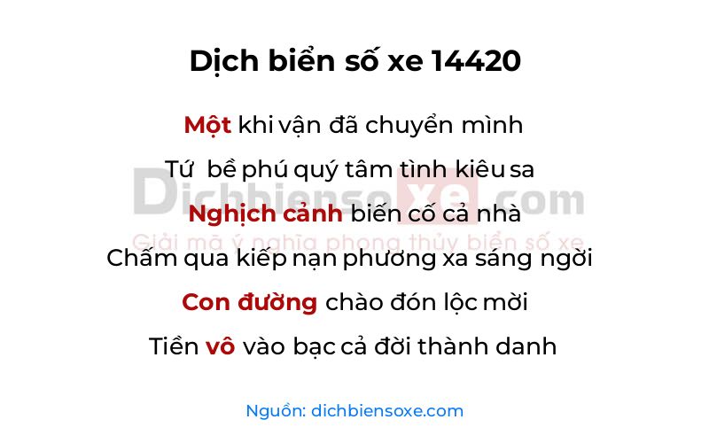 Dịch thơ biển số 14420