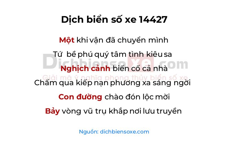 Dịch thơ biển số 14427
