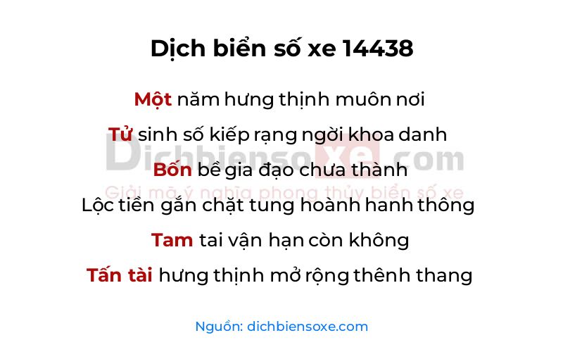 Dịch thơ biển số 14438