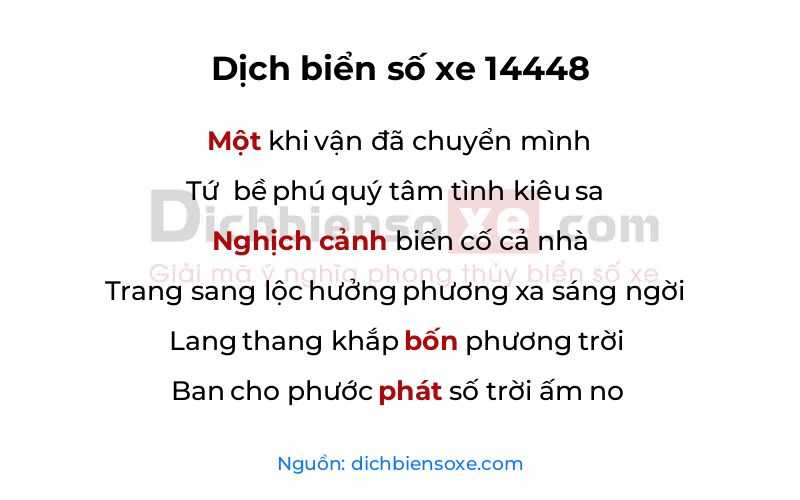 Dịch thơ biển số 14448