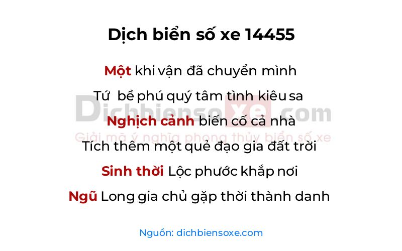Dịch thơ biển số 14455