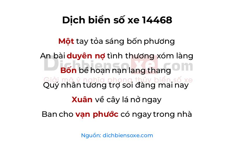 Dịch thơ biển số 14468