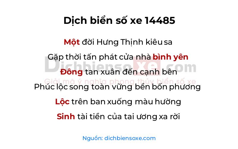Dịch thơ biển số 14485