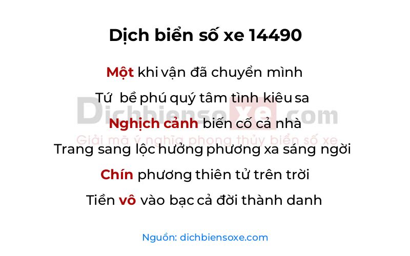 Dịch thơ biển số 14490