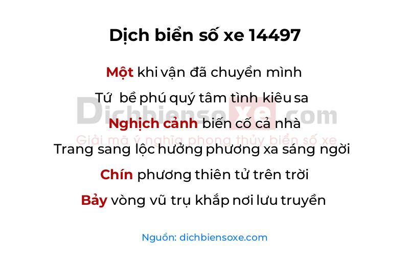 Dịch thơ biển số 14497