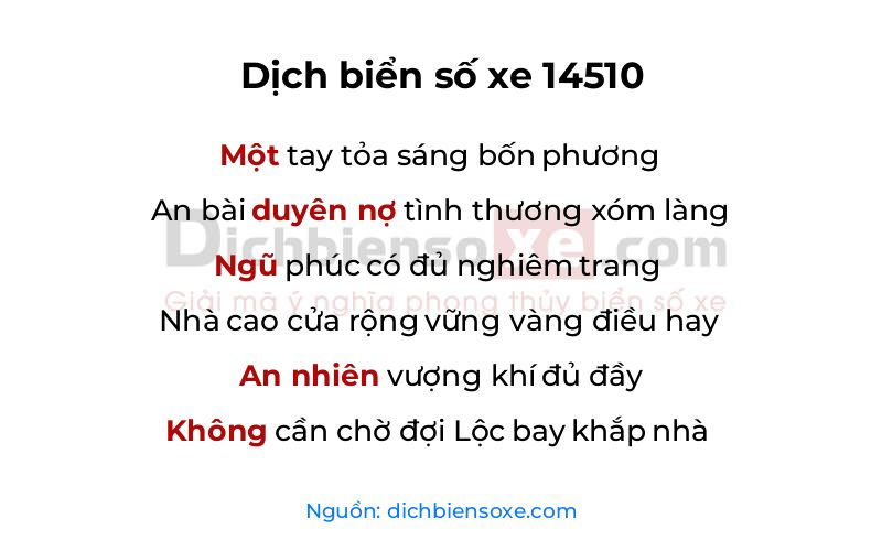 Dịch thơ biển số 14510