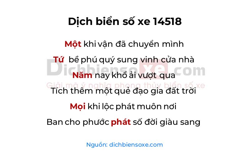 Dịch thơ biển số 14518