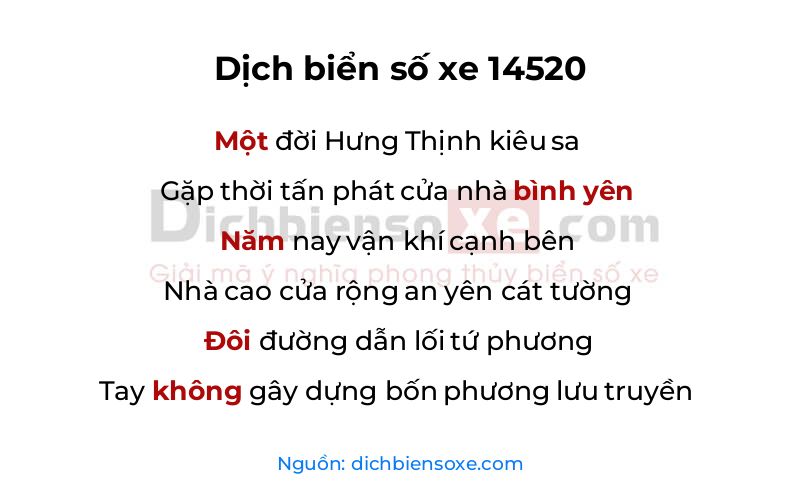 Dịch thơ biển số 14520