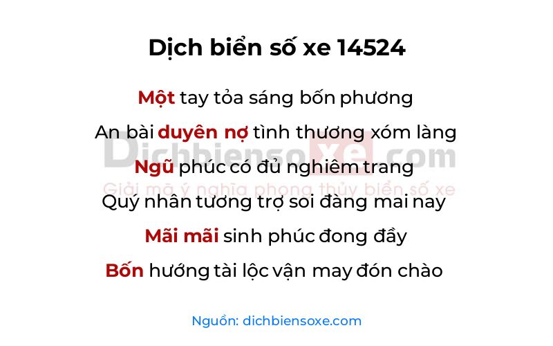 Dịch thơ biển số 14524