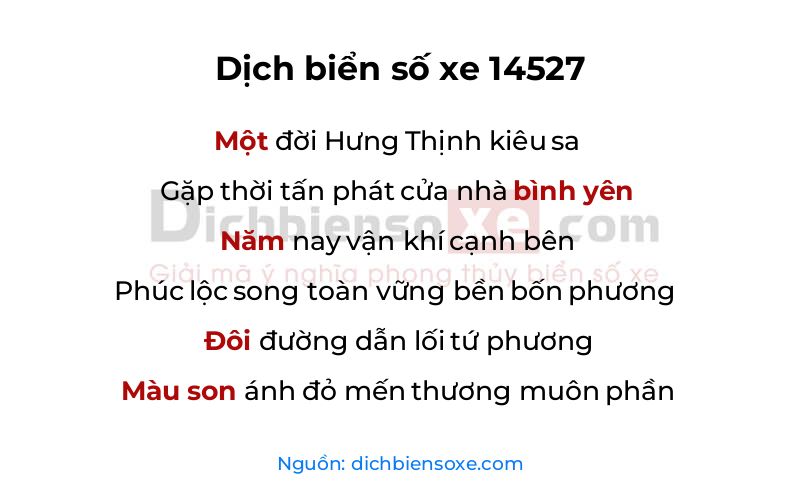Dịch thơ biển số 14527
