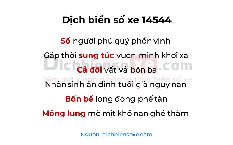 Dịch thơ biển số 14544