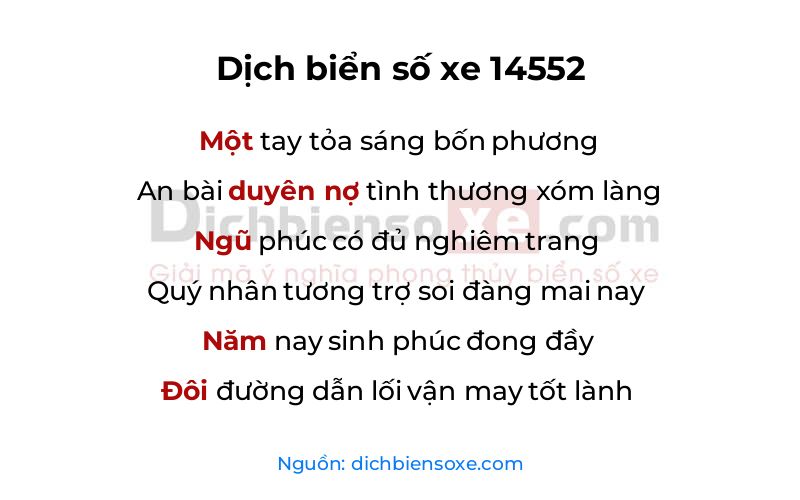 Dịch thơ biển số 14552